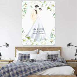 Romantische Aquarell-Hochzeit Leinwanddruck