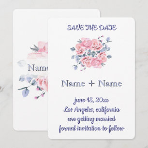 Romantische Aquarell-Rosen-Hochzeitseinladung Feiertagskarte