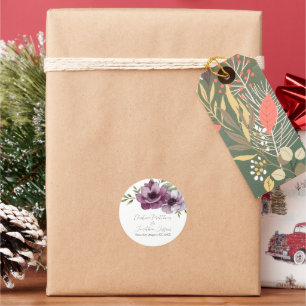 Romantische Aquarellanemonen Runder Aufkleber