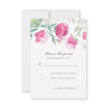 Romantische Aquarellbäume Hochzeit RSVP