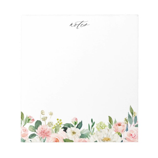 Romantische Aquarellbilder Florals Notepad Notizblock (Vorderseite)