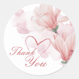 Romantische Aquarellblüte Runder Aufkleber