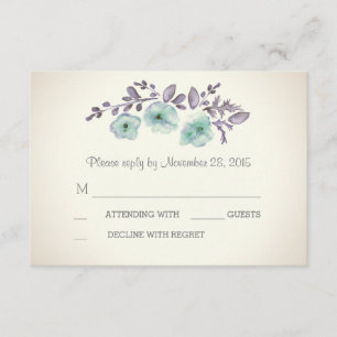 Romantische Aquarellblüten RSVP-Karten RSVP Karte