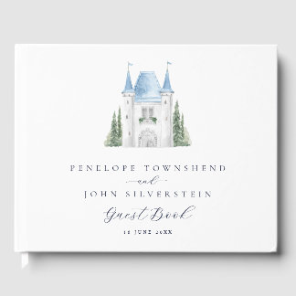 Romantische Aquarellburg Hochzeit Gästebuch
