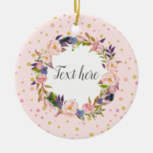 Romantische Aquarellfarben-Blume, Bohemien Keramik Ornament