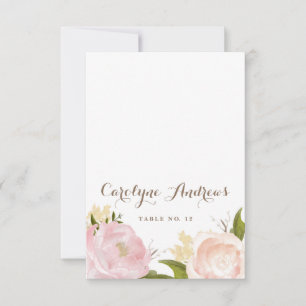 Romantische Aquarellfarben Blume Hochzeit Platzkar Einladung