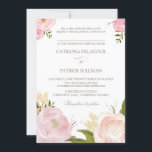 Romantische Aquarellfarben-Blume Hochzeitsfeiern I Einladung<br><div class="desc">Whimsical Hochzeitseinladung mit schönen Aquarellbildern von Pfingsten und Rose. Das ist Teil einer Hochzeitssuite. Matching-Elemente sind verfügbar.</div>