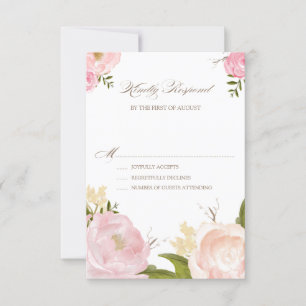Romantische Aquarellfarben-Blume mit RSVP-Karte RSVP Karte
