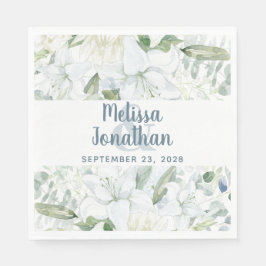 Romantische Aquarellfarben Blütenweiße Blume Hochz Serviette