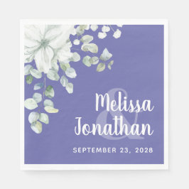 Romantische Aquarellfarben Blütenweiße Blume Hochz Serviette