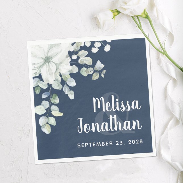 Romantische Aquarellfarben Blütenweiße Blume Hochz Serviette (Von Creator hochgeladen)