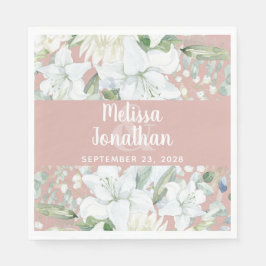 Romantische Aquarellfarben Blütenweiße Blume Hochz Serviette