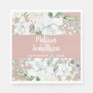 Romantische Aquarellfarben Blütenweiße Blume Hochz Serviette