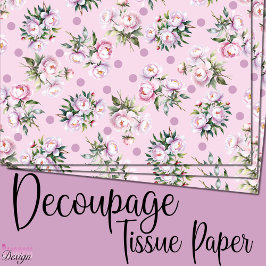 Romantische Aquarellfarben Pink Peonies dots Muste Seidenpapier
