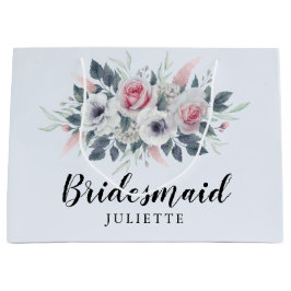 Romantische Aquarellfarben Rose Blumenzwiebelmädch Große Geschenktüte