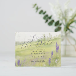 Romantische Aquarelllandschaft Save the Date Postkarte