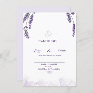 Romantische Aquarelllavender Floral Wedding Invita Einladung