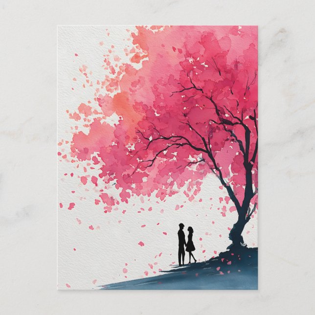Romantische Aquarellmalerei Postkarte (Vorderseite)