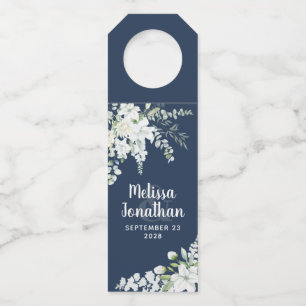 Romantische Aquarellwein Blume Hochzeit Brauch Flaschenanhänger