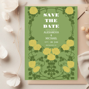 Romantische Art Nouveau-Hochzeit Save The Date