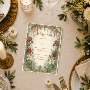 Romantische Art Nouveau Wisteria-Gartenhochzeit RSVP Karte