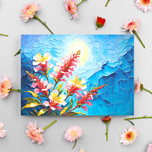 Romantische australische Myrtenblumen Impressionis Postkarte