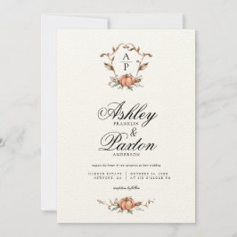 Romantische Autumn Pumpkin Monogram | Alter Stall Einladung