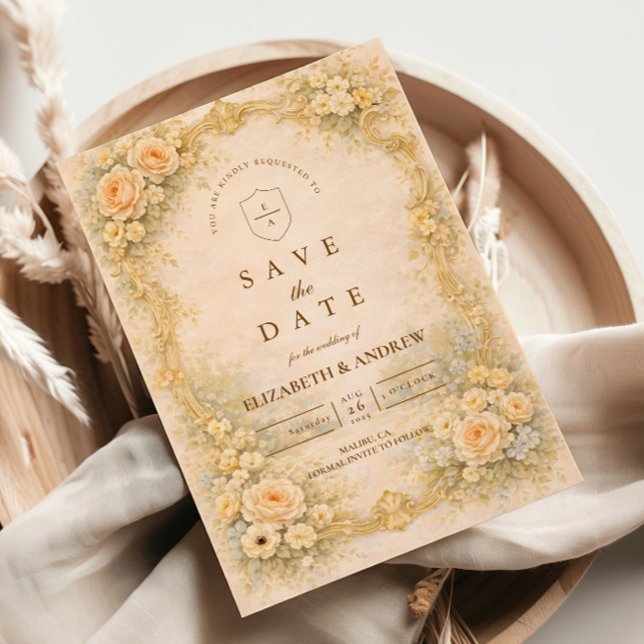 Romantische barocke Gartenhochzeit Save The Date (Von Creator hochgeladen)