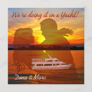 Romantische Beach Coupé Schöne Yacht Hochzeit Einladung
