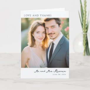 Romantische Beige Elegante Foto Dankeskarte