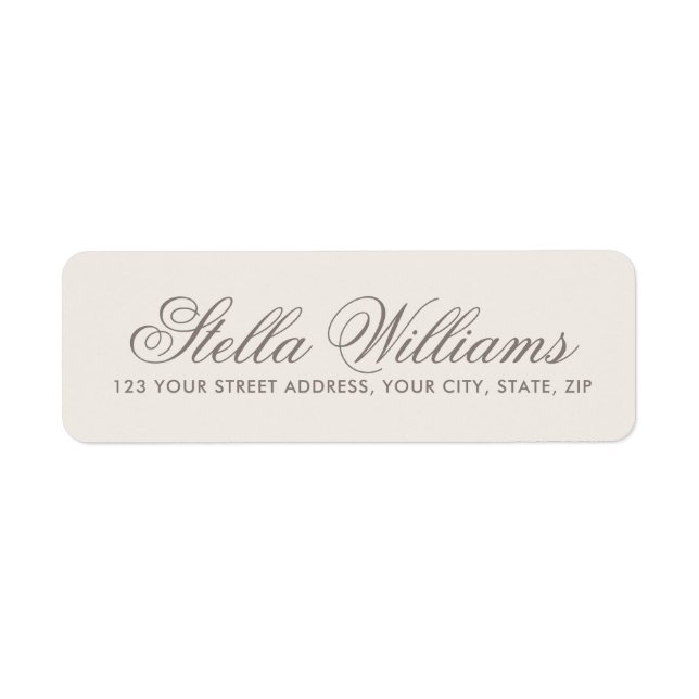 Romantische beige hellbraune Kalligraphieschrift (Vorne)