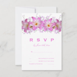 Romantische Belladonna-Lilien Hochzeit RSVP Karte