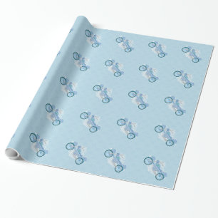 Romantische Biker-Motorrad-Hochzeitsreise Geschenkpapier