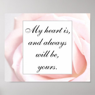 Romantische blasse rosa florale Jane-Austen-Liebes Poster
