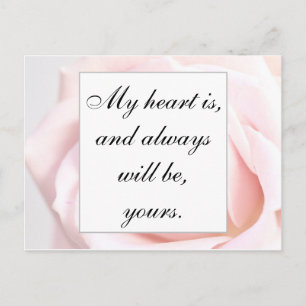 Romantische blasse rosa florale Jane-Austen-Liebes Postkarte