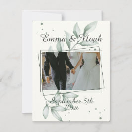 Romantische Blätter Fotovorlage Hochzeit Vielen Da Save The Date