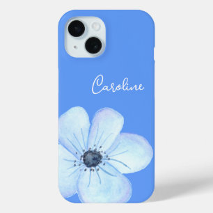 Romantische Blaue Blume Wasserfarbener Individuell Case-Mate iPhone Hülle
