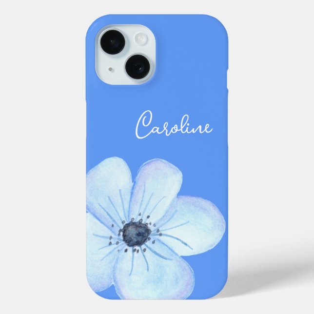 Romantische Blaue Blume Wasserfarbener Individuell Case-Mate iPhone Hülle (Rückseite)