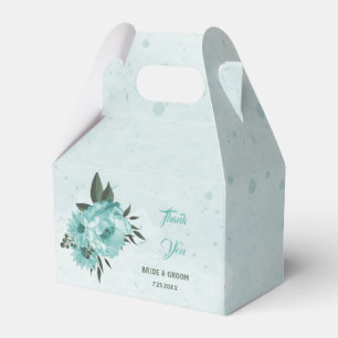 romantische blaue Blumen & grüne Blätter Hochzeit Geschenkschachtel