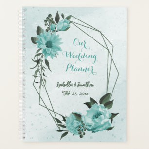 romantische blaue Blumen & grüne Blätter Hochzeit Planer