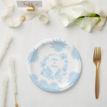 Romantische blaue Blumenhochzeit