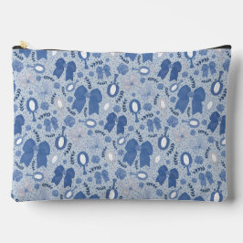 Romantische blaue Bögen und Rose Zubehörtasche