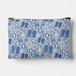 Romantische blaue Bögen und Rose Zubehörtasche