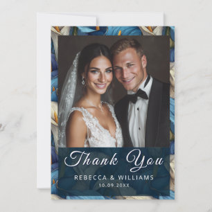 Romantische Blaue Calla-Lilien Fantasy Botanische  Dankeskarte