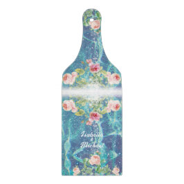 Romantische blaue, kundenspezifische Namen Schneidebrett