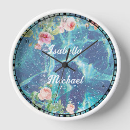 Romantische blaue, kundenspezifische Namen Uhr