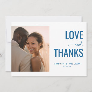 Romantische Blaue Minimalistische Fotografie Dankeskarte