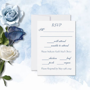 Romantische blaue Regency-Schwule Botanische Silho RSVP Karte