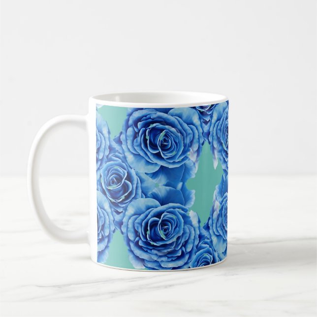 Romantische blaue Rose Kaffeetasse (Links)