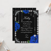 Romantische blaue Rose und Diamanten Trauzeugin